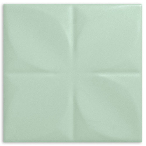 azulejo con relieve verde ATELIER RIB DECOR GREEN 20X20 MATE