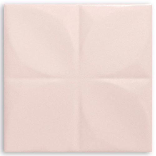 azulejo rosa con relieve ATELIER RIB DECOR PINK 20X20 MATE