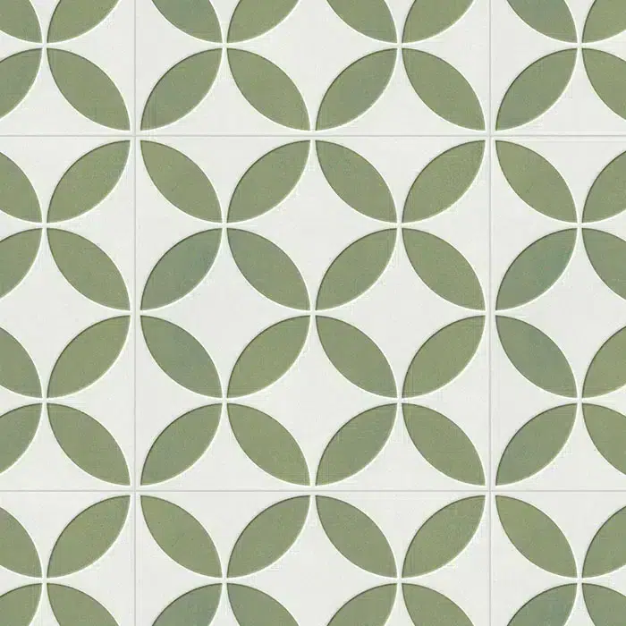 Azulejo Mayari Green Petals 22.3x22.3 Mate - Harmony - Duritti Cerámica