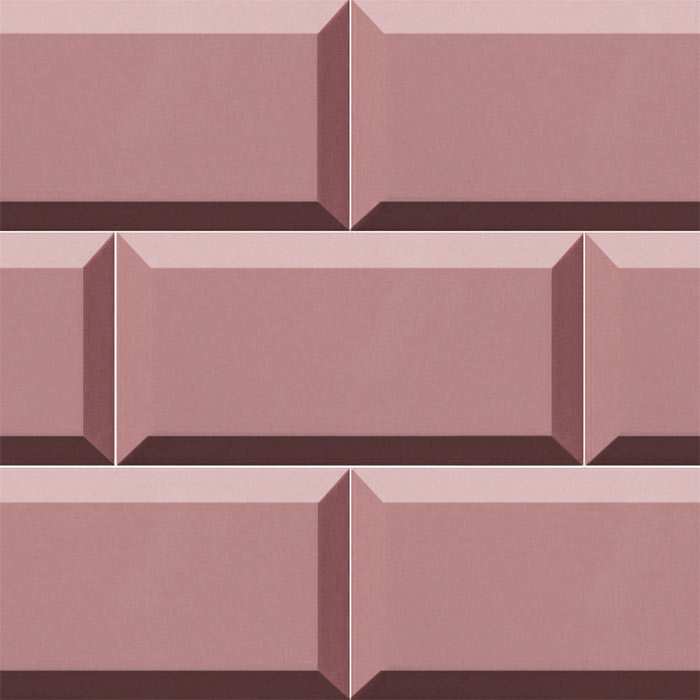 azulejo biselado 10x20 rosa brillo
