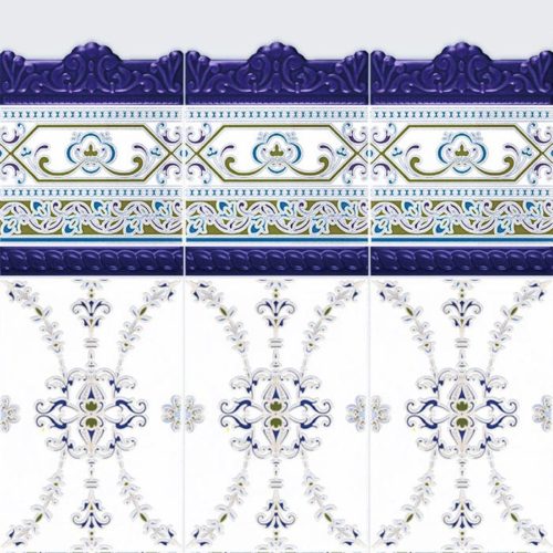 azulejo sevillano Azulejo Cartuja Rib Cenefa 15x20 Brillo