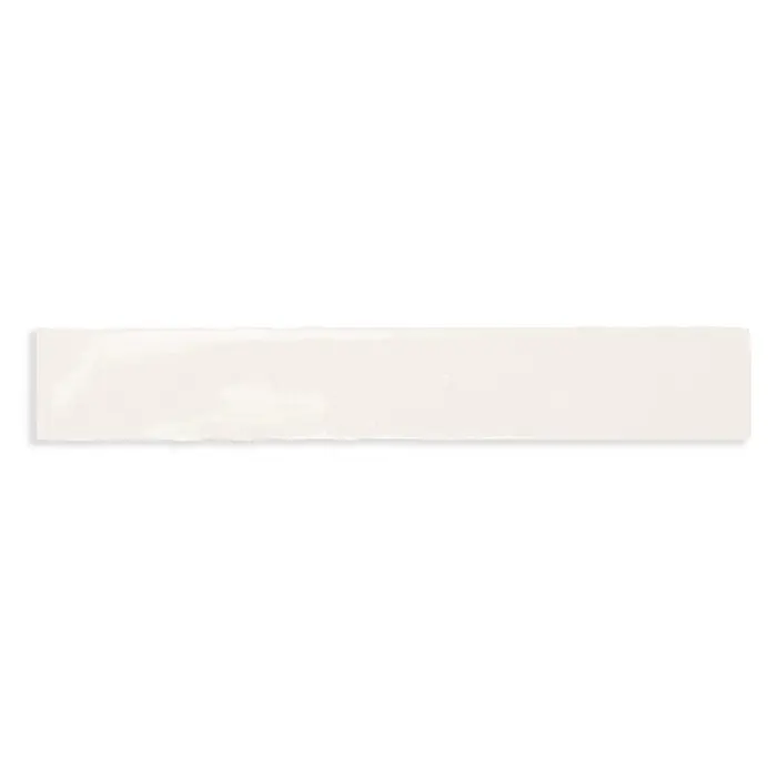 Baldosa color blanco Fado White 6.5x39.6 Brillo