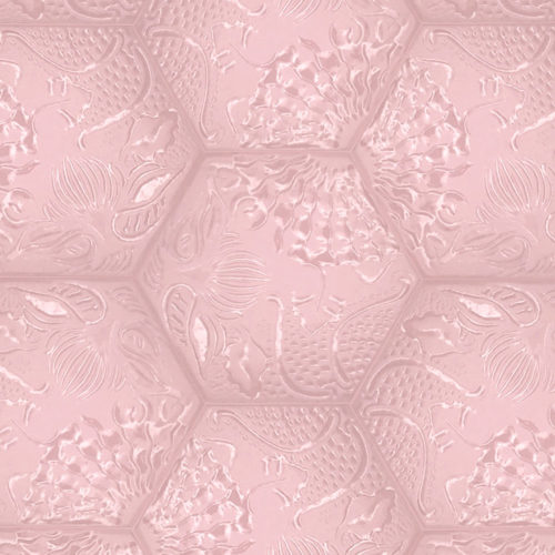 azulejos rosas con texturas formato hexagonal