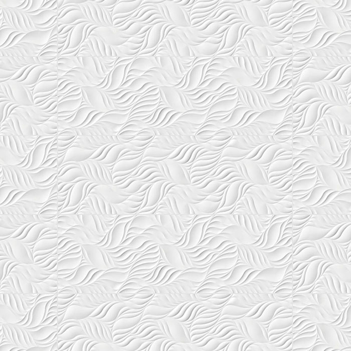 azulejos blancos con relieve para baños GLACIAR LEAVES 30X90 BRILLO REC