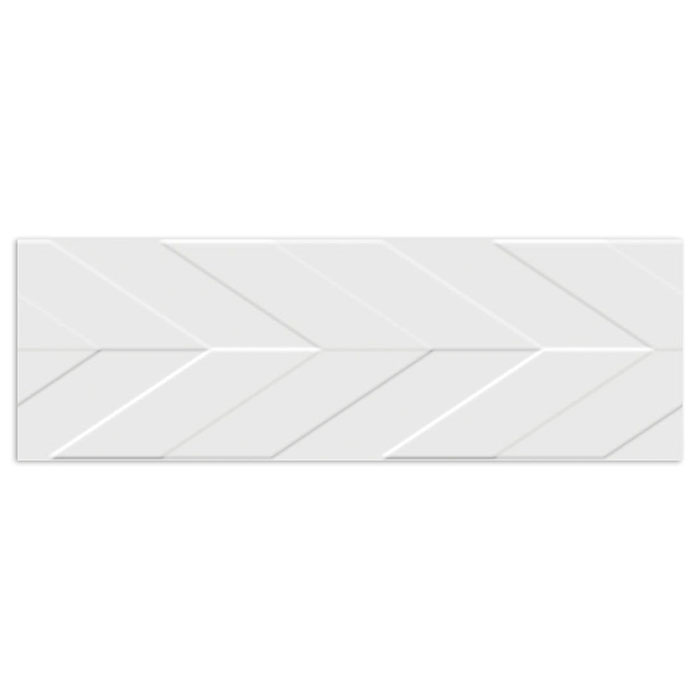 azulejos blancos con relieve Glaciar Twin 30x90 Mate Rec