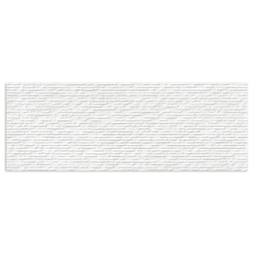 azulejo de pasta blanca imitación cemento Grunge Stripes White 32x90 Mate Rec