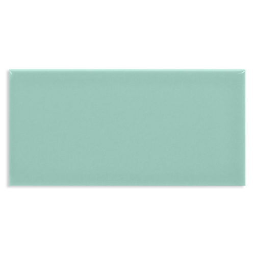 azulejo verde turquesa Liso 7.5x15 Acqua Brillo