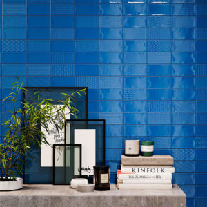 azulejo azul con textura para pared Ocean Decor Blue Navy