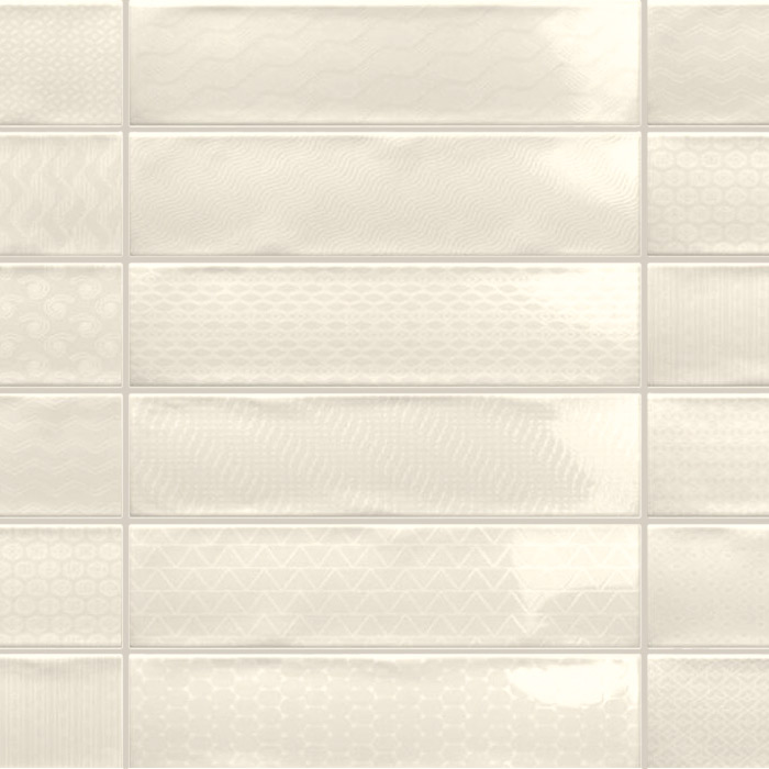 azulejo blanco marfil cocinas OCEAN DECOR IVORY 7.5X30 BRILLO