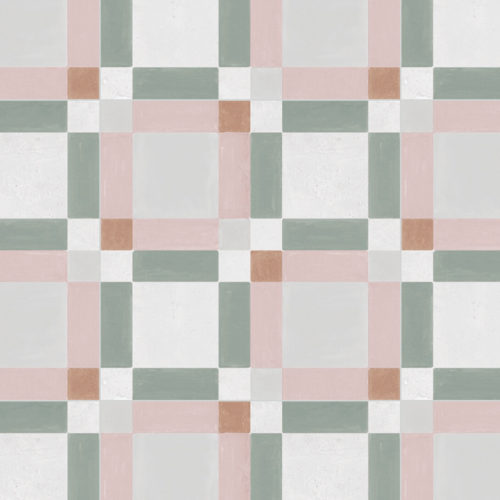 Baldosa hidráulica Patterns Pink Square 22.3x22.3 Mate