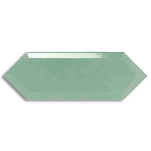azulejo tipo metro Picket Beveled Green 10x30 Brillo