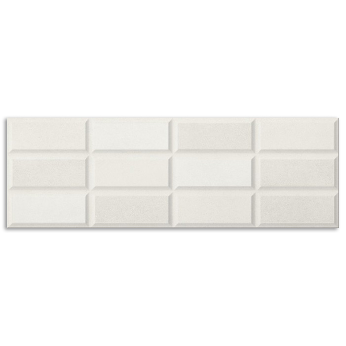 azulejo blanco con relieve Piemonte Mureto Bianco 20x60 Mate