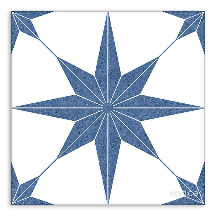 Azulejo hidráulico Stella azul