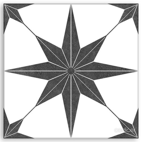 Azulejo hidráulico stella nero