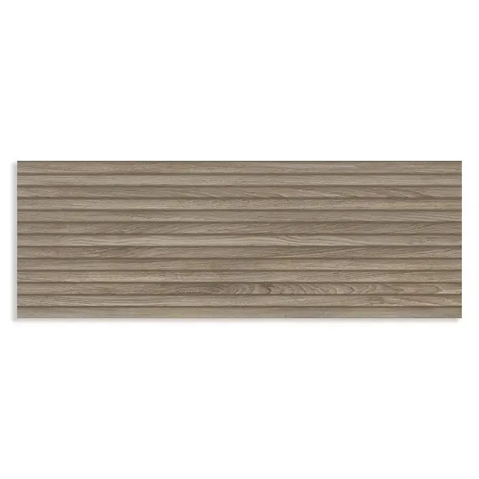 Baldosa efecto madera con relieve Verbier Wall Taupe Decor 33.3x100
