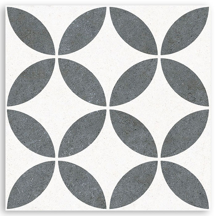 azulejo blanco y gris porcelanico VINTAGE DOVER DARK 25X25 SATINADO